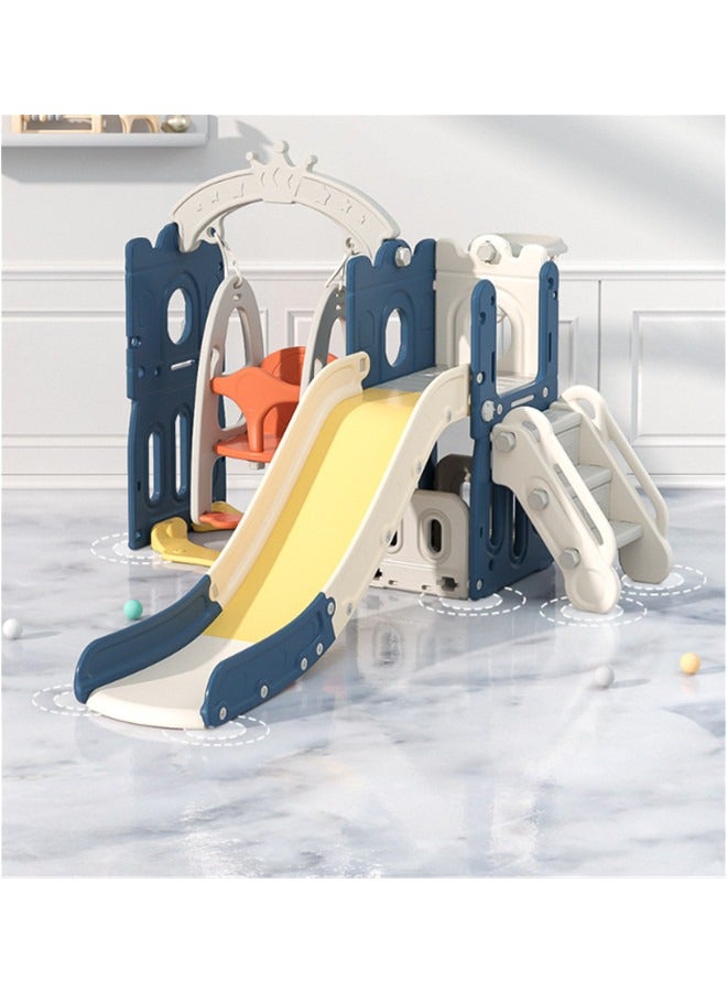 مجموعة زحليقة وأرجوحة داخلية وخارجية للأطفال مع سلة كرة – طقم ألعاب ترفيهي لحديثي المشي والأطفال