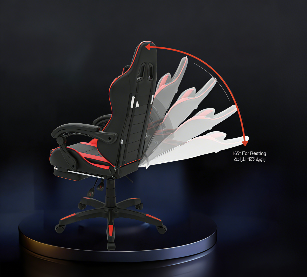 كرسي ألعاب كمبيوتر، كرسي ألعاب بظهر عالي، كرسي ألعاب إلكتروني مريح مع ميلان زاوي كبير وضبط ارتفاع، مع وسادة للرقبة والخصر والساق سم جلد أسود