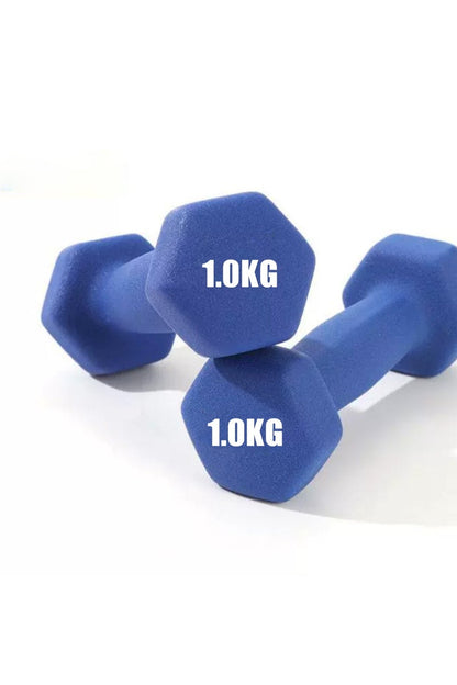 طقم دمبل من الحديد الزهر الصلب مكسو بمسحوق وزنه 6 كيلوغرامات، ومجموعة لياقة بدنية عائلية من الدمبل المكسو بمسحوق، مع طلاء مطاطي وطلاء ملون على الدمبل الصغيرة