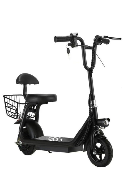 سكوتر كهربائي مع سلة للأطفال | سكوتر كهربائي | سكوتر كهربائي مع مقعد | سكوتر كهربائي قابل للطي | جهد 36 فولت | محرك 250 وات | مصابيح أمامية وخلفية | سلة تخزين | إطارات مقاس 8 بوصات