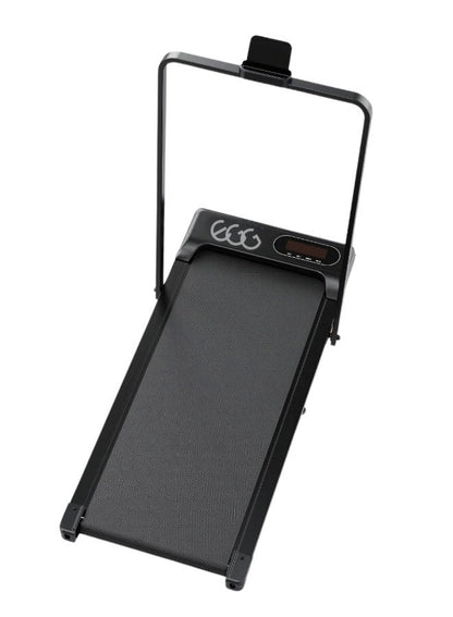 جهاز جري كهربائي احترافي 1.75 حصان قابل للطي 2 في 1 يتحمل 100 كيلو مع ميل يدوي مستويين وريموت كنترول مجهز بحامل آيباد وعجلات للحركة السهلة للاستخدام المنزلي واللياقة البدنية