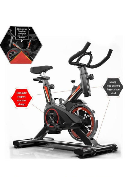 دراجة تمارين منزلية فاخرة مع غطاء حماية كامل للعجلة الدوارة، شاشة LCD احترافية ومقاومة مغناطيسية عالية، قدرة تحمل 300 رطل، تصميم عجلات فائق الهدوء يمكن حتى للنساء تحريكها بسهولة، تخزين مريح موفر للمساحة