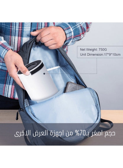 بروجكتر محمول جيبي 5G واي فاي أندرويد 11.0 يدعم 130 بوصة مسرح منزلي بروجكتور عالي الدقة برجكتر للاستخدام الداخلي والخارجي برجكتورهدية عيد ميلاد متوافق مع TV Stick/HDMI/USB/PS5/iOS/PS4