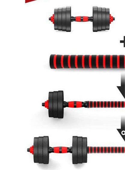 طقم دمبل قابل للتعديل 20كجم يتحول إلى باربل، صفائح فولاذية ومقابض مانعة للانزلاق للمنزل