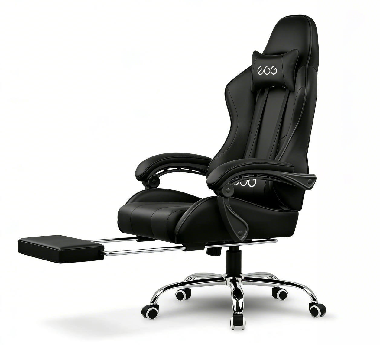 كرسي ألعاب  كمبيوتر، كرسي ألعاب بظهر عالي، كرسي ألعاب إلكتروني مريح مع ميلان زاوي كبير وضبط ارتفاع، مع وسادة للرقبة والخصر