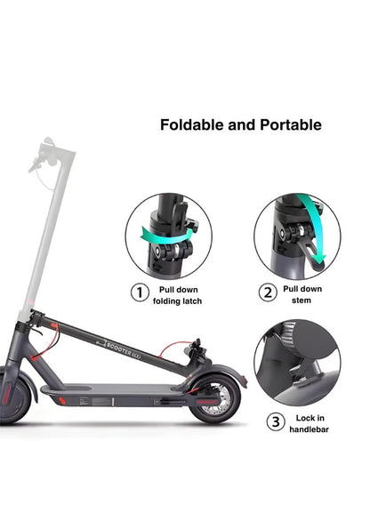 سكوتر كهربائي بهيكل من سبائك الألومنيوم، خفيف وسهل الحمل، سكوتر سريع الطي بعجلتين