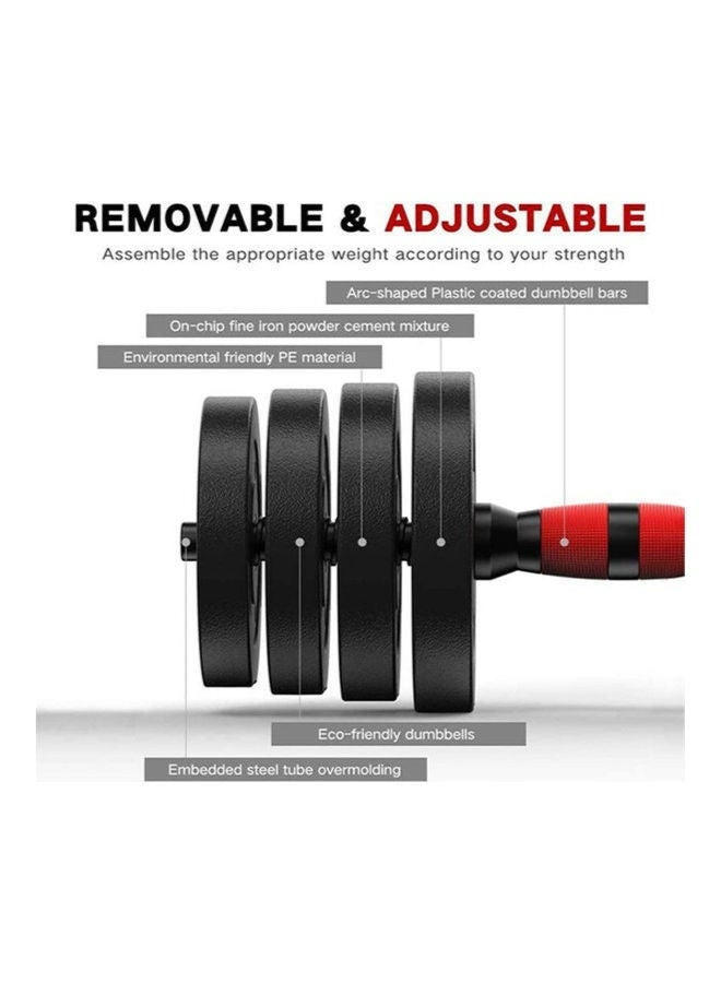 طقم دمبل قابل للتعديل 20كجم يتحول إلى باربل، صفائح فولاذية ومقابض مانعة للانزلاق للمنزل