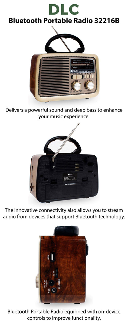 راديو بلوتوث محمول 32216B بني/ذهبي/أسود 32216B بني/ذهبي/أسود