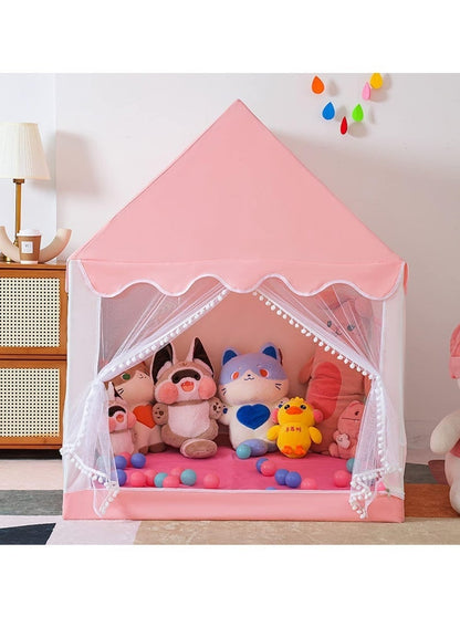 خيمة ألعاب للأطفال، تصميم قلعة الأميرة، مثالية كهديّة للفتيات. بيت لعب مناسب للأطفال الصغار للاستخدام داخل المنزل أو خارجه. لا تحتوي على إضاءة أو لوحة إسفنجية.