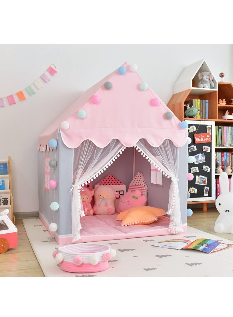 خيمة ألعاب للأطفال، تصميم قلعة الأميرة، مثالية كهديّة للفتيات. بيت لعب مناسب للأطفال الصغار للاستخدام داخل المنزل أو خارجه. لا تحتوي على إضاءة أو لوحة إسفنجية.