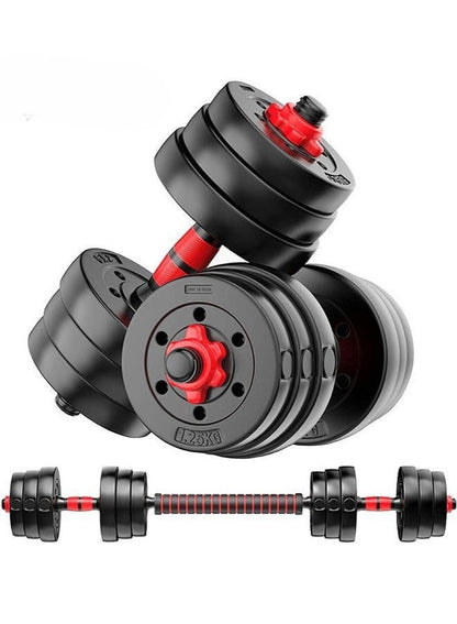 طقم دمبل قابل للتعديل 20كجم يتحول إلى باربل، صفائح فولاذية ومقابض مانعة للانزلاق للمنزل