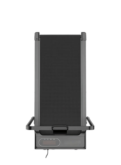 جهاز جري كهربائي احترافي 1.75 حصان قابل للطي 2 في 1 يتحمل 100 كيلو مع ميل يدوي مستويين وريموت كنترول مجهز بحامل آيباد وعجلات للحركة السهلة للاستخدام المنزلي واللياقة البدنية