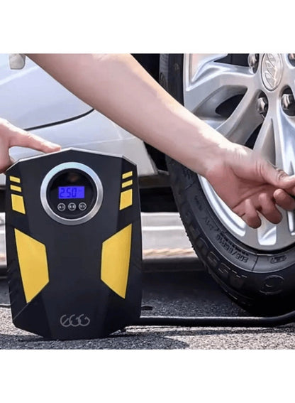 منفاخ إطارات السيارة الرقمي ضاغط هواء مع توقف تلقائي وإضاءة LED 12 فولت مضخة هواء محمولة سريعة للسيارة والدراجة النارية ومرتبة هوائية كروية