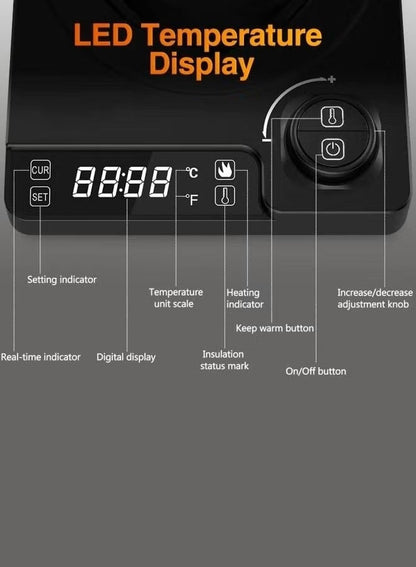 غلاية قهوة بروتيل معقوفة V60 غلاية قهوة 1000 مل 1200 وات مقبض طاقة لضبط درجة الحرارة مع شاشة رقمية عزل تلقائي لدرجة الحرارة من الفولاذ المقاوم للصدأ للمنزل والمكتب والمهاجع