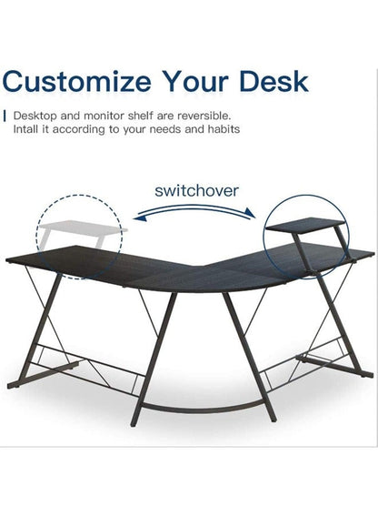 طاولة العاب ومكتب قيمنق وألعاب وطاولة مكتبيه منزليه , مكتب وطاولة كمبيوتر على شكل حرف L ذات جودة عاليه وسهلة التركيب