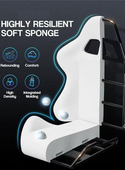 كرسي ألعاب رياضي إلكتروني قابل للتعديل,كرسي كمبيوتر مكتبي من الجلد, كرسي قيمنق مريح , كرسي داعم للفقرات القطنية مريح مع مسند ذراع ومسند مريح للرأس مع مسند للقدمين، دوران 360 درجة، أسود