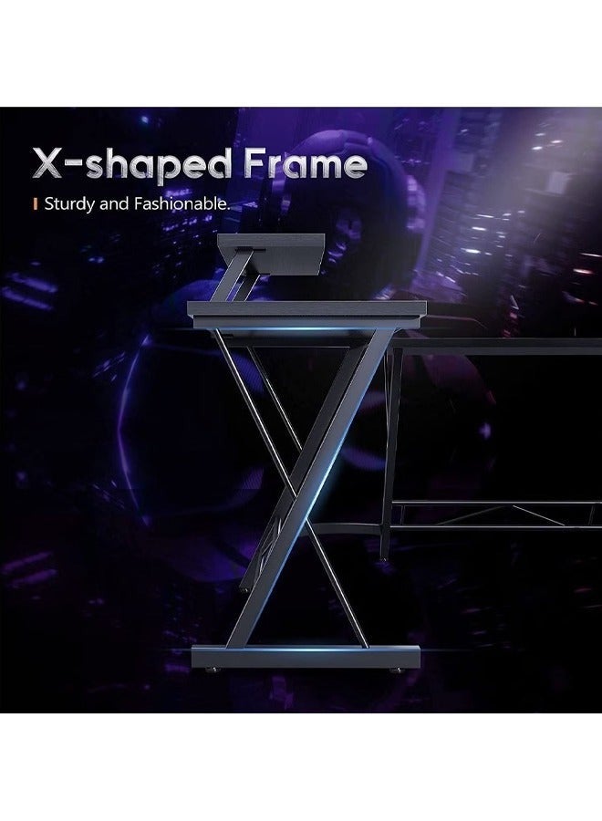 طاولة العاب ومكتب قيمنق وألعاب وطاولة مكتبيه منزليه , مكتب وطاولة كمبيوتر على شكل حرف L ذات جودة عاليه وسهلة التركيب