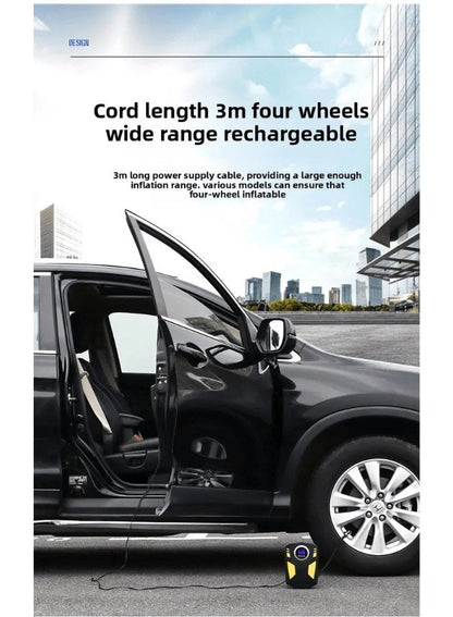 منفاخ إطارات السيارة الرقمي ضاغط هواء مع توقف تلقائي وإضاءة LED 12 فولت مضخة هواء محمولة سريعة للسيارة والدراجة النارية ومرتبة هوائية كروية