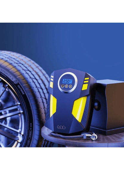 منفاخ إطارات السيارة الرقمي ضاغط هواء مع توقف تلقائي وإضاءة LED 12 فولت مضخة هواء محمولة سريعة للسيارة والدراجة النارية ومرتبة هوائية كروية