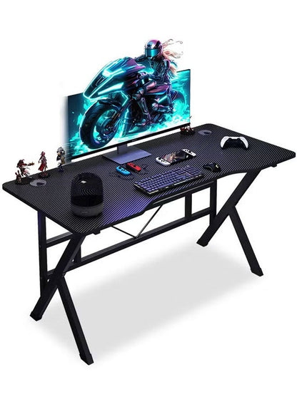 (140*60*75 cm)طاولة ألعاب ومكتب قيمنق وألعاب وطاولة مكتبيه منزليه , مكتب وطاولة كمبيوتر بسطح من ألياف الكربون على شكل حرف K ذات جودة عاليه وسهلة التركيب