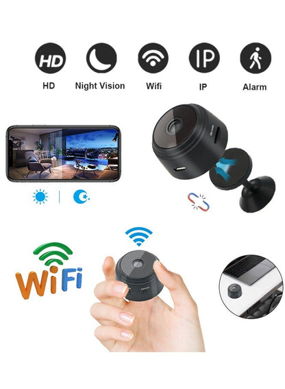كاميرا واي فاي صغيرة كاميرا صغيرة مراقبة عن بعد أمن المنزل 1080 بكاميرا الأشعة تحت الحمراء كاميرا لاسلكية كاميرا تتبع ذكية مع الرؤية الليلية وكشف الحركة للاستخدام الداخلي والخارجي