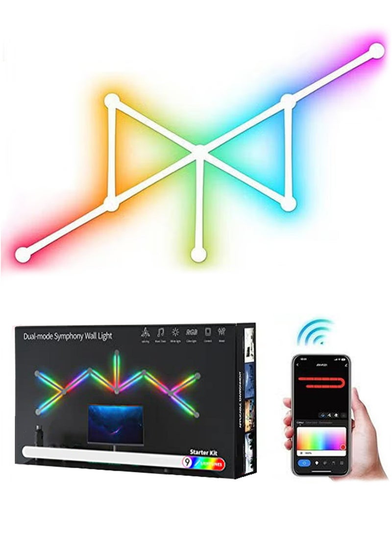 9 مجموعات من مصابيح الدايود المبتعث للضوء ذات الإضاءة القابلة للضبط وذات قدرات الشبكة اللاسلكية لدعم التحكم في تزامن الموسيقى الذكية، يمكن تشغيلها من خلال نظام PP مع أضواء على الجدران ذات درجة حرارة ملونة مناسبة للاستخدام في التزيين في غرف اللعب.