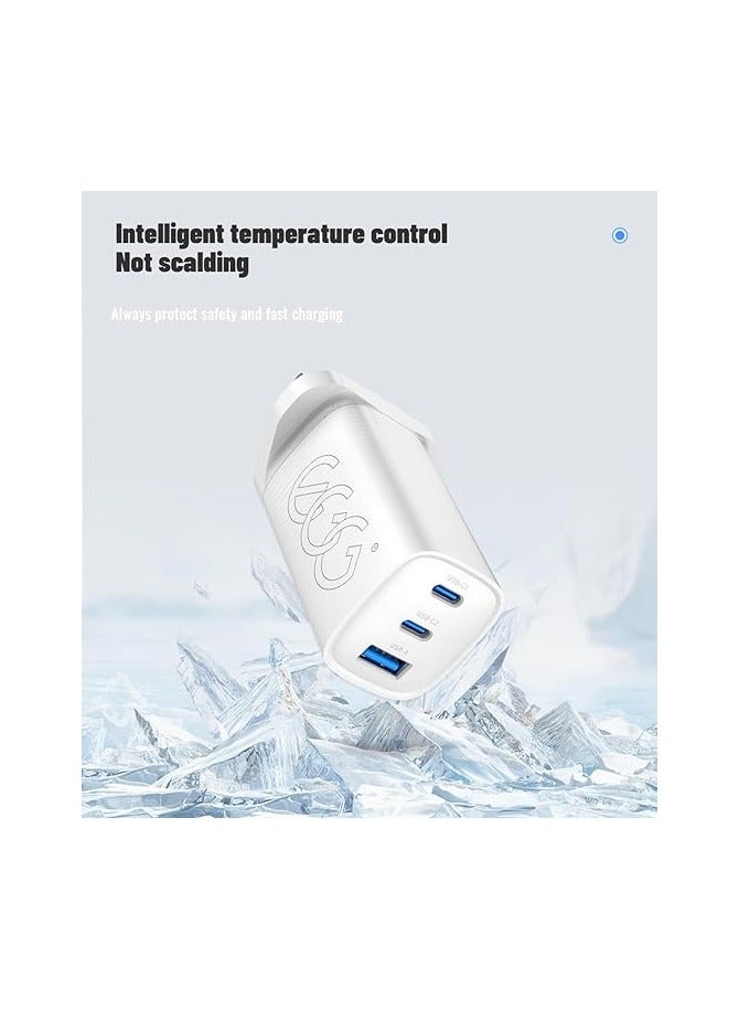 شاحن حائط سريع بمنفذ USB من نوع C بقوة 65 واط، متوافق مع ماك بوك برو/إير، إتش بي/ديل/لينوفو، آيباد برو/إير، آيفون 15 برو ماكس، جالكسي إس 24