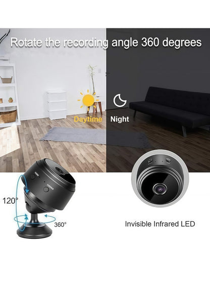 كاميرا واي فاي صغيرة كاميرا صغيرة مراقبة عن بعد أمن المنزل 1080 بكاميرا الأشعة تحت الحمراء كاميرا لاسلكية كاميرا تتبع ذكية مع الرؤية الليلية وكشف الحركة للاستخدام الداخلي والخارجي