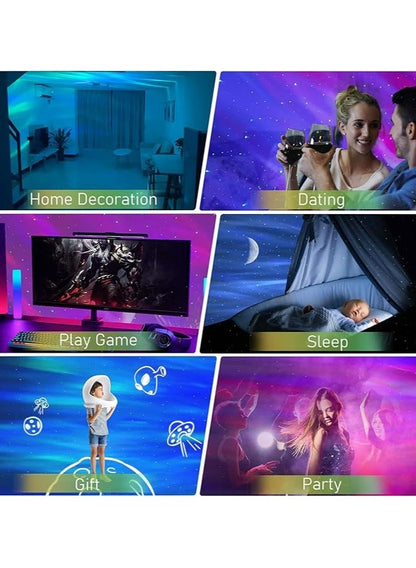 جهاز عرض نجوم ثلاثي الوظائف بإضاءة LED بروجيكتور مع سماعة بلوتوث وضوضاء بيضاء