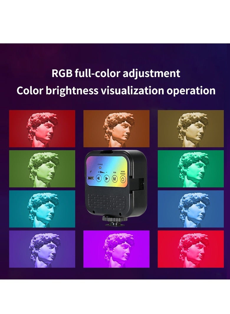 مقطع ضوء التصوير الفوتوغرافي للهاتف والكمبيوتر ، ضوء الفيديو، لوحة ضوء حشو كاميرا LED المحمولة القابلة لإعادة الشحن، ضوء الهاتف المحمول LED للجيب، قابلة للتعتيم 3 تأثيرات الإضاءة، زاوية تعديل 180 درجة، مؤتمر إضاءة الفيديو، TikTok، YouTube