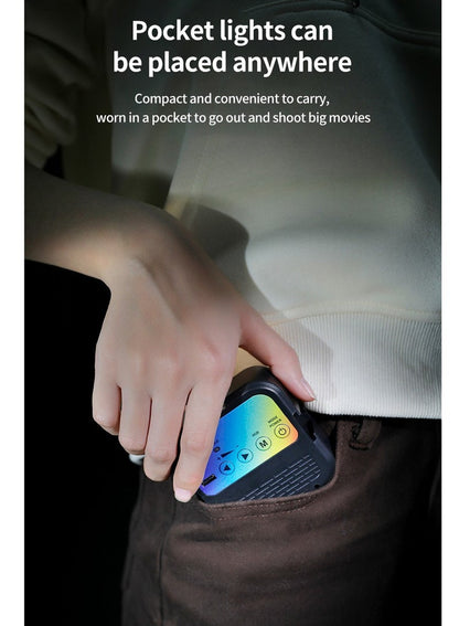 مقطع ضوء التصوير الفوتوغرافي للهاتف والكمبيوتر ، ضوء الفيديو، لوحة ضوء حشو كاميرا LED المحمولة القابلة لإعادة الشحن، ضوء الهاتف المحمول LED للجيب، قابلة للتعتيم 3 تأثيرات الإضاءة، زاوية تعديل 180 درجة، مؤتمر إضاءة الفيديو، TikTok، YouTube