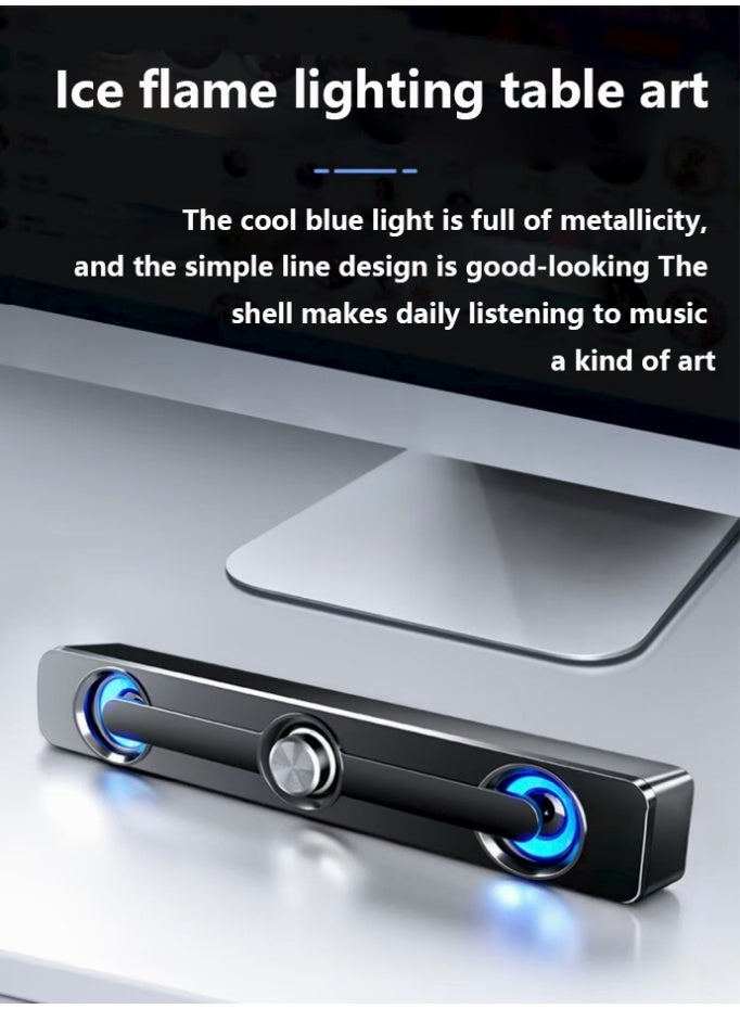 مكبر صوت سلكي مزود بمنفذ USB ومناسب لأجهزة الحاسوب أسود