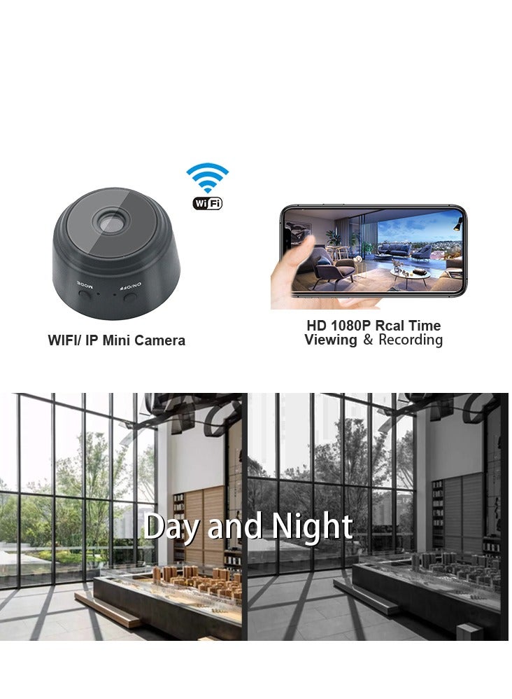 كاميرا واي فاي صغيرة كاميرا صغيرة مراقبة عن بعد أمن المنزل 1080 بكاميرا الأشعة تحت الحمراء كاميرا لاسلكية كاميرا تتبع ذكية مع الرؤية الليلية وكشف الحركة للاستخدام الداخلي والخارجي