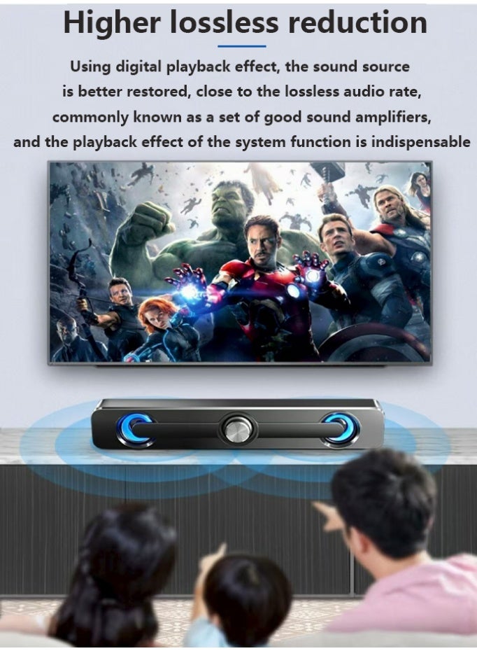 مكبر صوت سلكي مزود بمنفذ USB ومناسب لأجهزة الحاسوب أسود