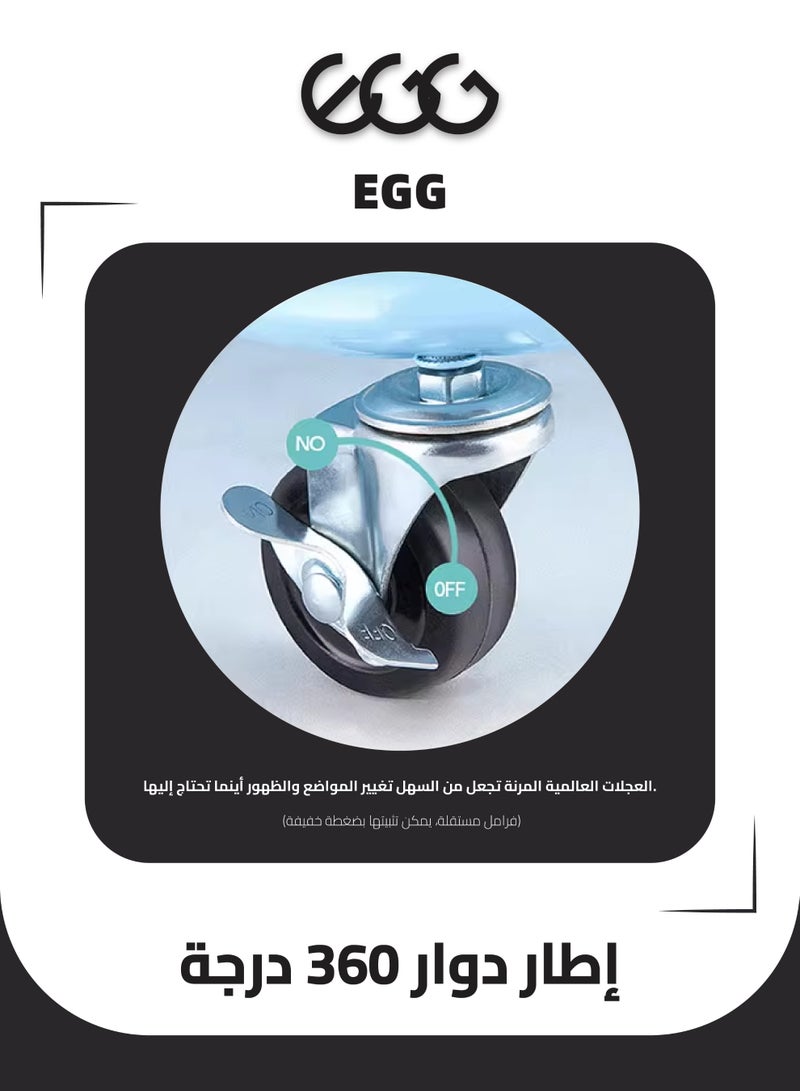 عربة خضار بعجلات متعددة الاستخدامات أبيض 85x45x35سم