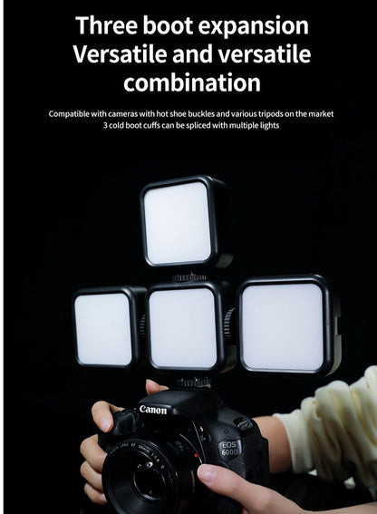 مقطع ضوء التصوير الفوتوغرافي للهاتف والكمبيوتر ، ضوء الفيديو، لوحة ضوء حشو كاميرا LED المحمولة القابلة لإعادة الشحن، ضوء الهاتف المحمول LED للجيب، قابلة للتعتيم 3 تأثيرات الإضاءة، زاوية تعديل 180 درجة، مؤتمر إضاءة الفيديو، TikTok، YouTube