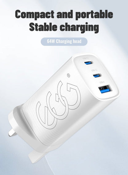 شاحن حائط سريع بمنفذ USB من نوع C بقوة 65 واط، متوافق مع ماك بوك برو/إير، إتش بي/ديل/لينوفو، آيباد برو/إير، آيفون 15 برو ماكس، جالكسي إس 24