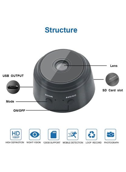 كاميرا واي فاي صغيرة كاميرا صغيرة مراقبة عن بعد أمن المنزل 1080 بكاميرا الأشعة تحت الحمراء كاميرا لاسلكية كاميرا تتبع ذكية مع الرؤية الليلية وكشف الحركة للاستخدام الداخلي والخارجي