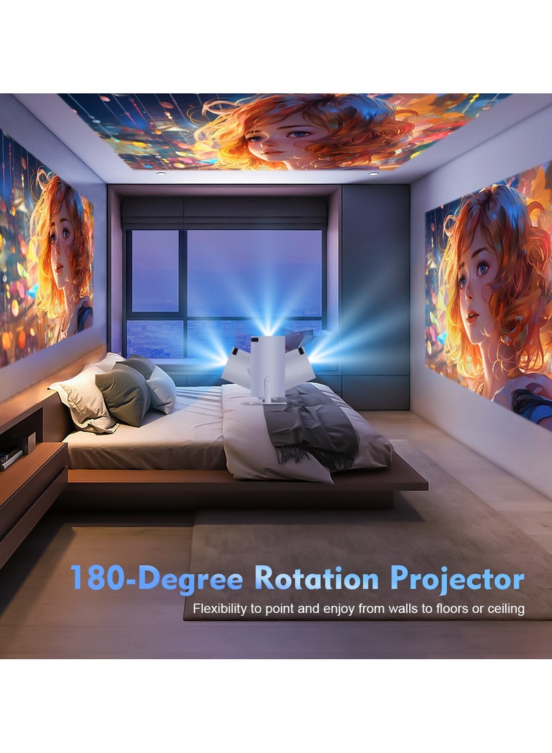 جهاز عرض محمول صغير بدقة 4K أندرويد 11 ,واي فاي 5G، بلوتوث 5.0 ,8000 لومن ,تصحيح تلقائي, جهاز عرض للهاتف والمنزل