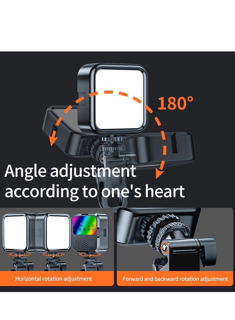 مقطع ضوء التصوير الفوتوغرافي للهاتف والكمبيوتر ، ضوء الفيديو، لوحة ضوء حشو كاميرا LED المحمولة القابلة لإعادة الشحن، ضوء الهاتف المحمول LED للجيب، قابلة للتعتيم 3 تأثيرات الإضاءة، زاوية تعديل 180 درجة، مؤتمر إضاءة الفيديو، TikTok، YouTube