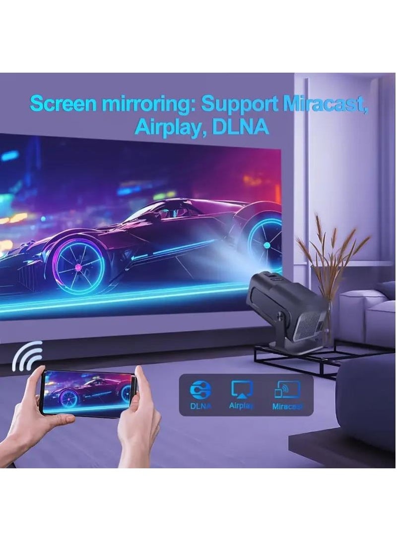Portable HD Projector - Support 4K - Smart Projector with 5G Dual-band Wifi and Bluetooth 5.0 - Mobile Home Theater - Compatible With Android/iOS/Windows/TV Stick/HDMI/USB