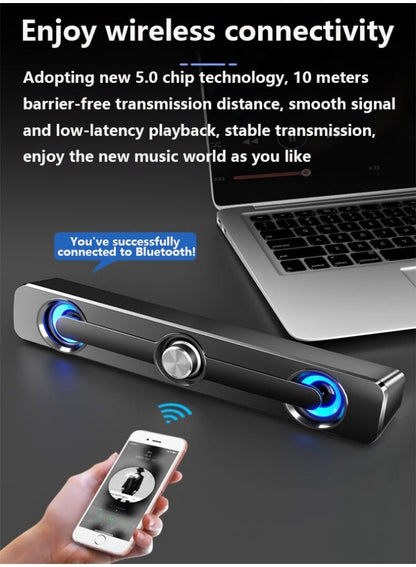 مكبر صوت سلكي مزود بمنفذ USB ومناسب لأجهزة الحاسوب أسود