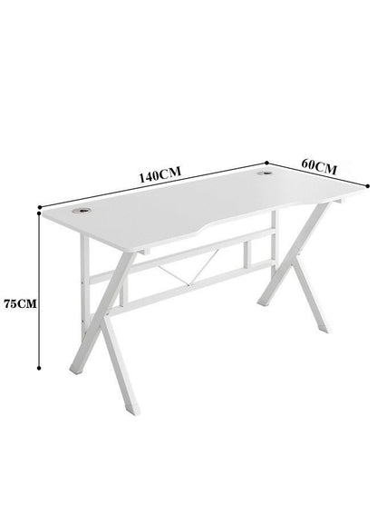 أبيض (140*60*75 cm) طاولة ألعاب ومكتب قيمنق وألعاب وطاولة مكتبيه منزليه , مكتب وطاولة كمبيوتر بسطح من ألياف الكربون على شكل حرف K ذات جودة عاليه وسهلة التركيب