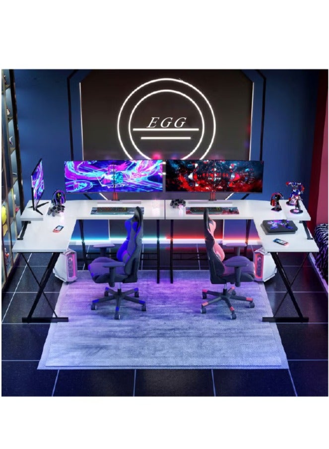 طاولة العاب ومكتب قيمنق وألعاب وطاولة مكتبيه منزليه , مكتب وطاولة كمبيوتر على شكل حرف L ذات جودة عاليه وسهلة التركيب